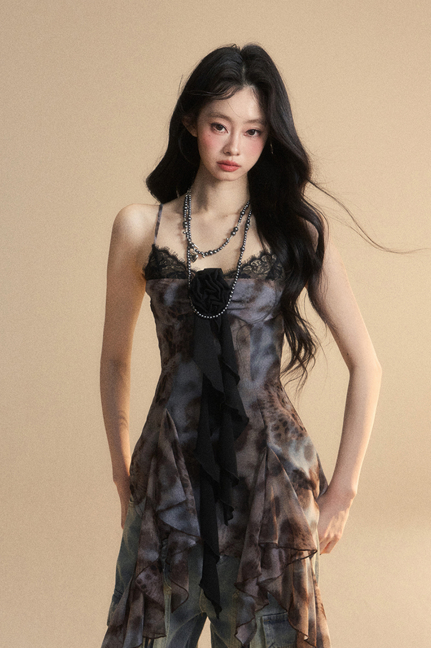 レーストップキャミソール シアー