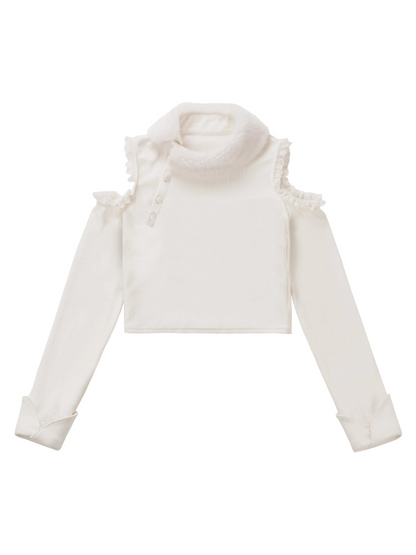 スノーフレグランス ラビットファーコート オフワードスリーブ セータースーツ