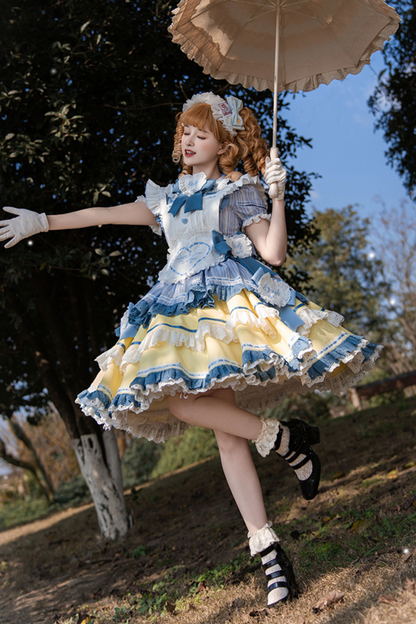 Girl Apron Light Ruffle Lolita Dress +
