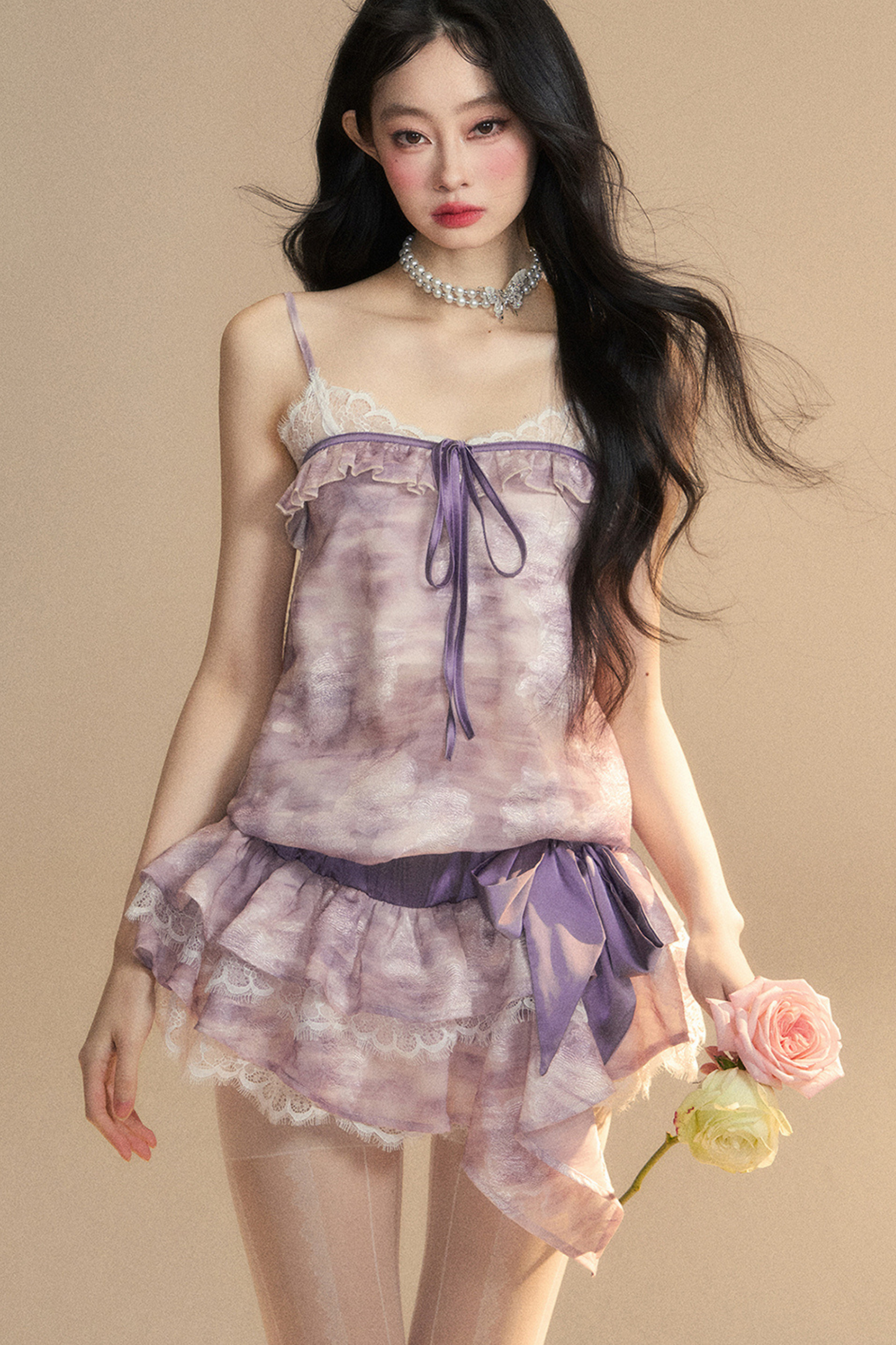 Lila Neckholderkleid „French Breeze“