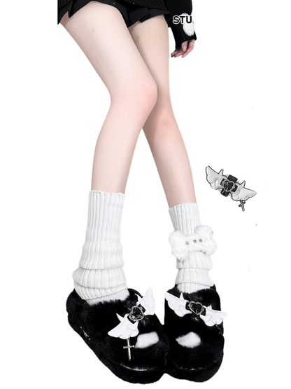 Plateau-Hausschuhe aus Fell DeVille Shoes Angel