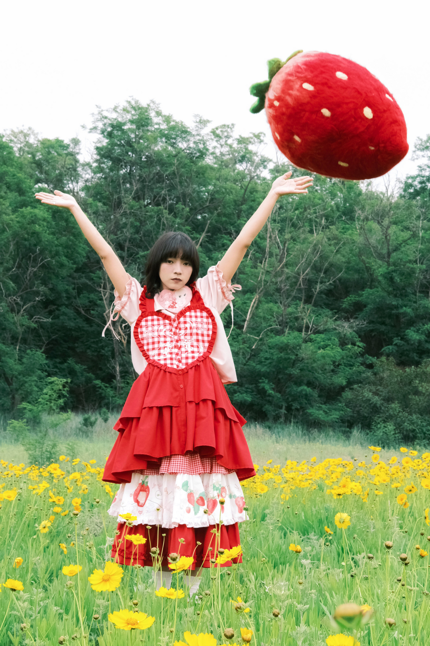 ジャンパースカート エプロン ハートバニー