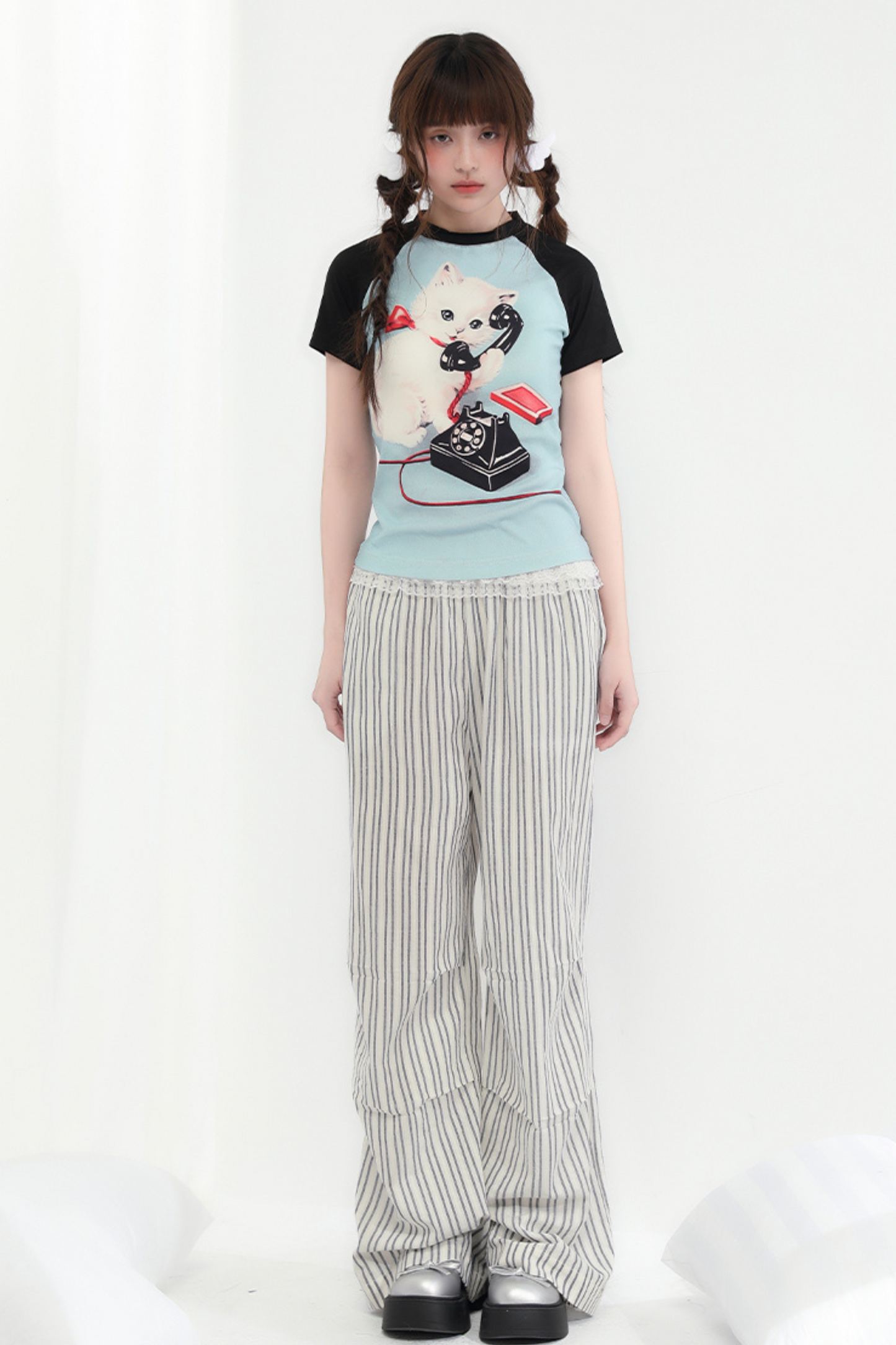 Hosen Gestreift Weit Locker Trend