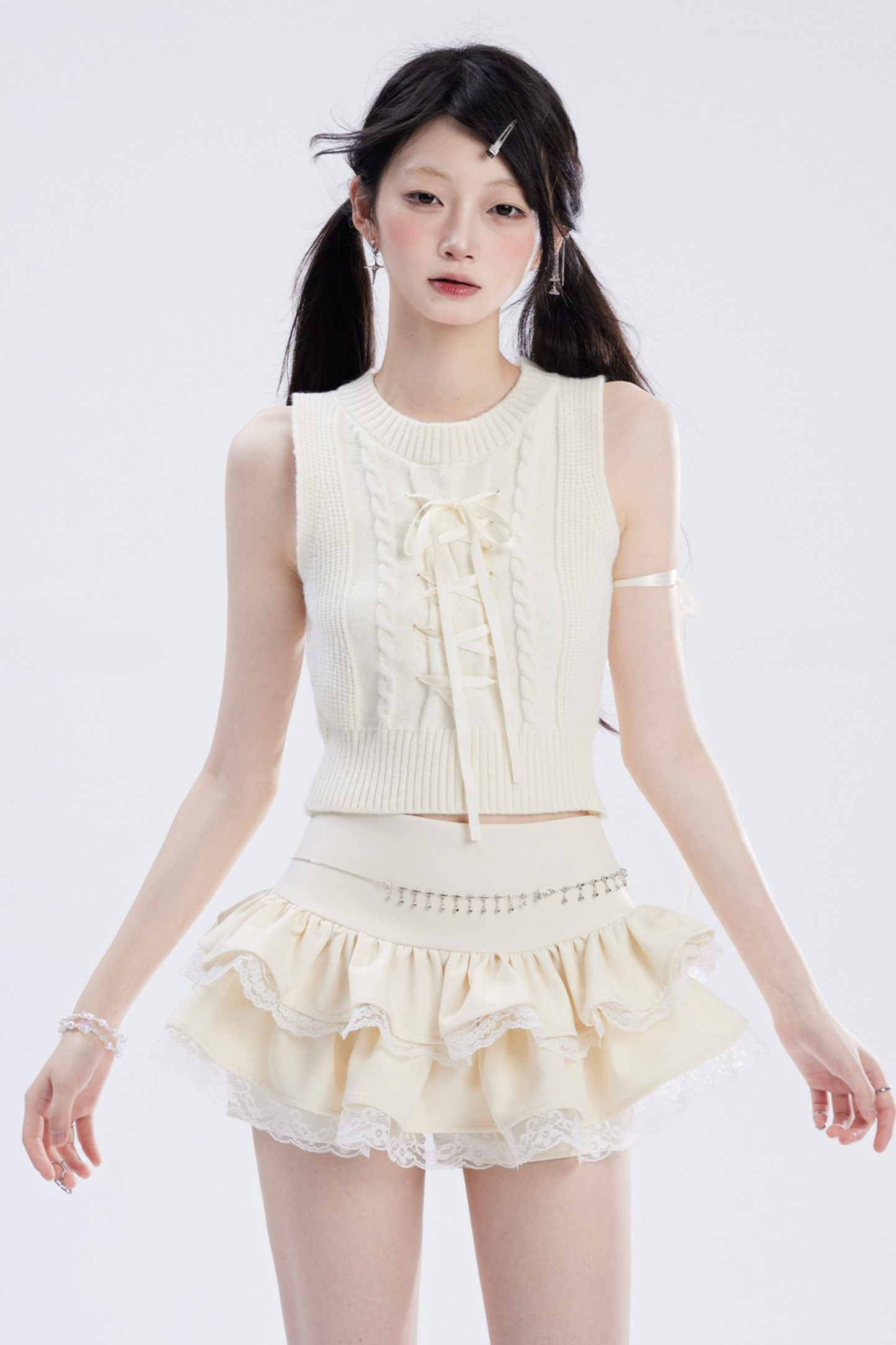 ハイスカート フーディー クロススパイストップ スウィート+ウエスト ミニチューブ クール