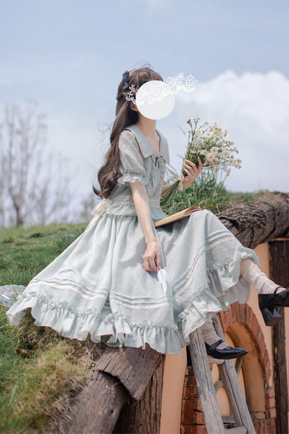 Kragen Französisches Kleid Ice Retro Big