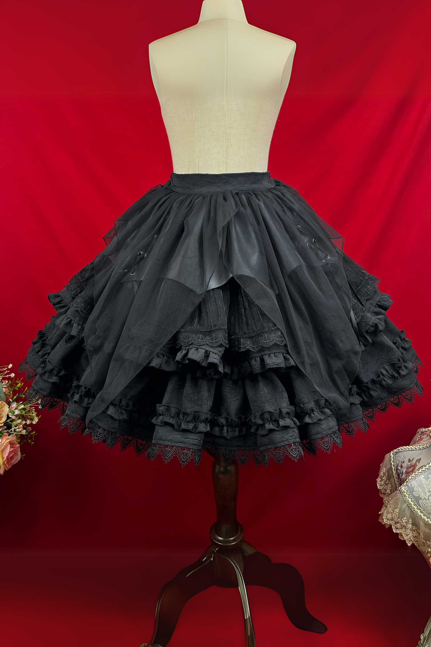 グッドエビルロリータゴシックジーシャツ＋フレアスカート＋ウエストベルト