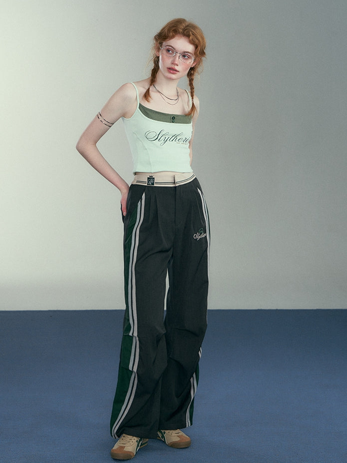 Harry Potter KYOUKO Wide Leg Pants Dusty Green Colorblock