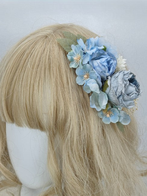 Hairclip Color Details Handmade 7 Flower Options