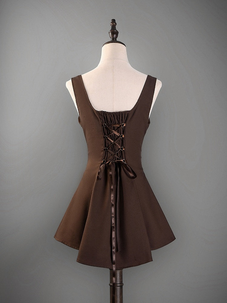 Brown Steampunk Lolita Under Bust Gothic Waistcoat