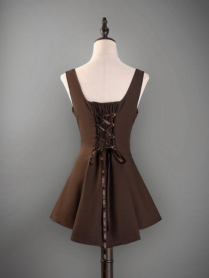 Brown Steampunk Lolita Under Bust Gothic Waistcoat