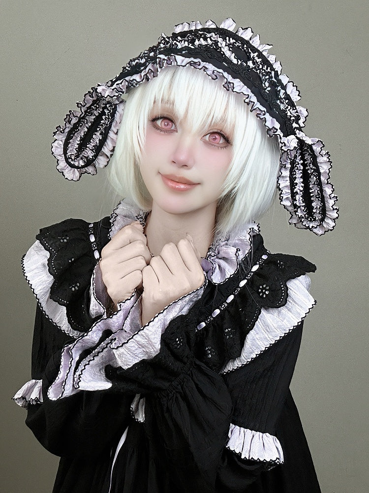 Purple Ears Black Hairband Lolita Bunny Gothic and