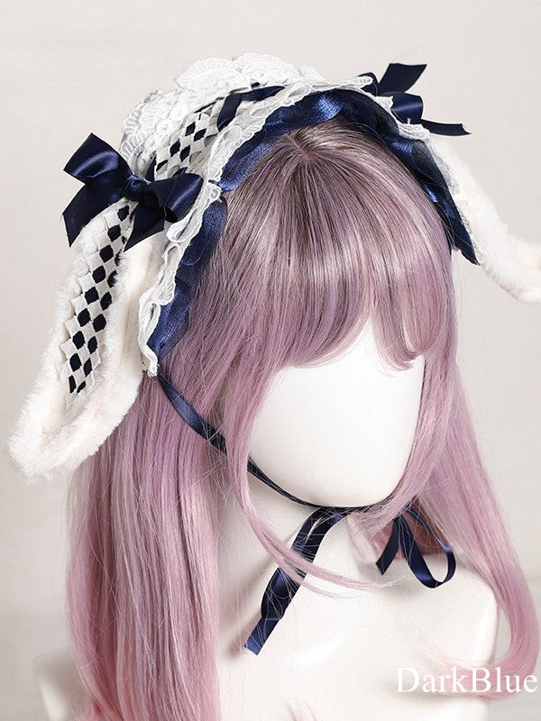 – Ribbon 7 Lace Wonderland Bunny in lolita Alice Hairdband Ear