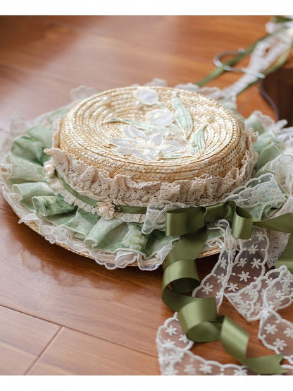 Beige Classic Lolita Long Dress Set with Embroidery & Lace Layers - Lunar Radiance
