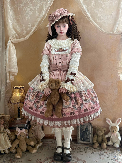 Cream Detachable Sleeves with Brown Bows - Stars Fall on the Foggy Island
