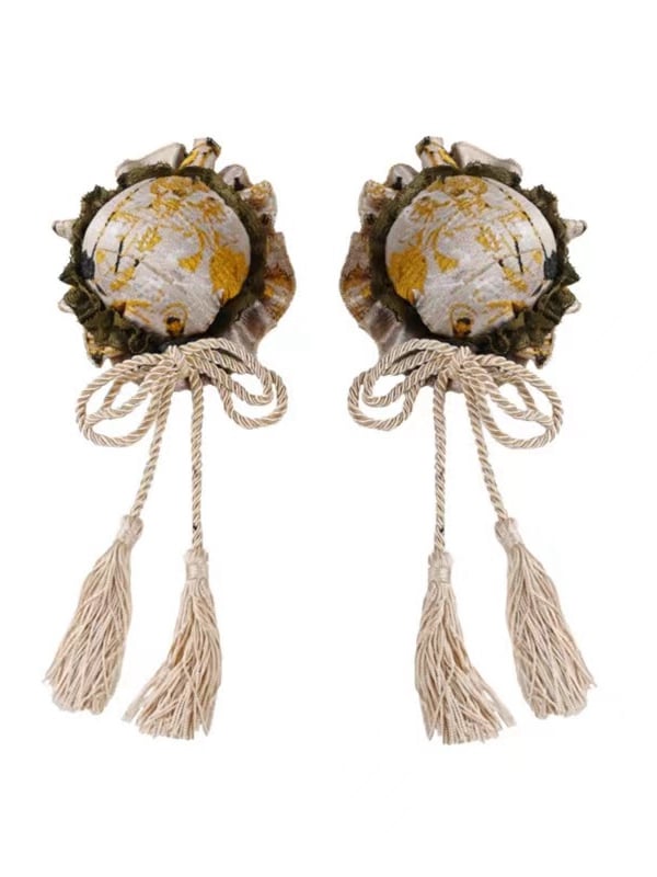 Gelbe Quasten Chinoiserie Haarspangen Kopfschmuck