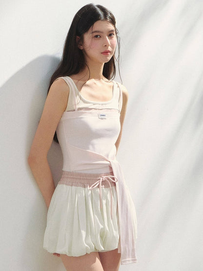 Waistband Kawaii White Pink Bubble with Skirt