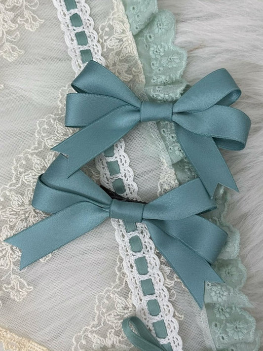 Ribbon Hairclip Green Bow