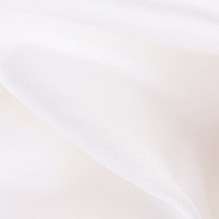 Elegant White Ruffle Trim Satin Strapless Dress + Bow Tie + Clear Shoulder Strap Set - serendipity