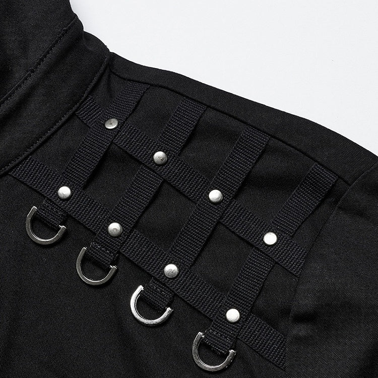 Shirt Punk Men's Black Handsome