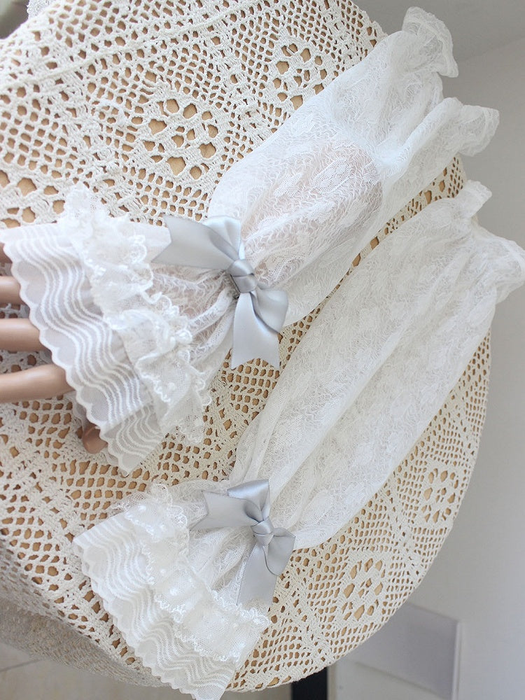 Color Trim Sleeves Options Bowknot 10 Lace Detachable Details