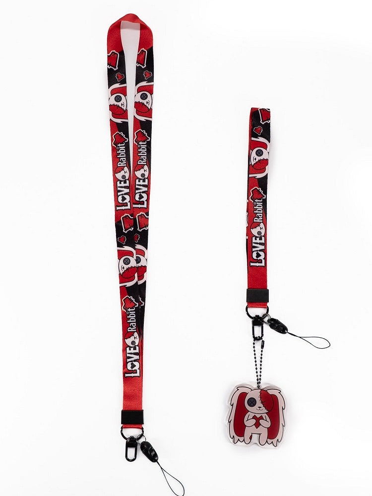 Guro Bunny Lanyard Kawaii 10 Designs with Two Cartoon Keychain/Phone Options Strap Detachable