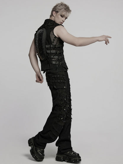 Vest Men's Black Cyberpunk