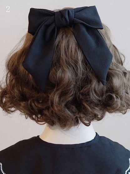 Details Options 6 Black Hairclips Bowknot