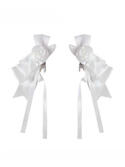 with Hairclips Gothic Ribbon Streamers Rose Black/Champagne/White