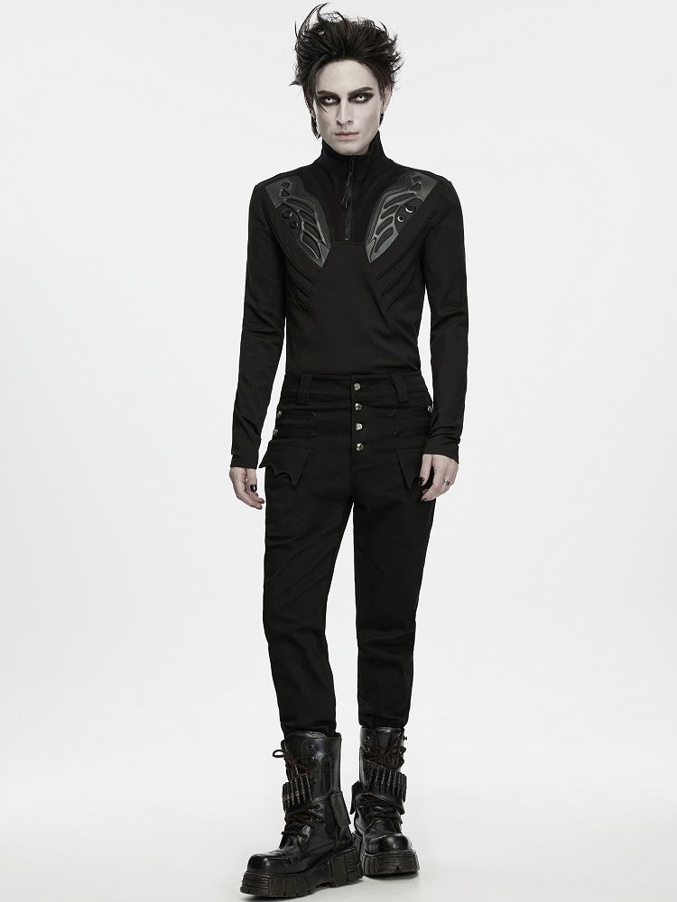 Dual-Pocket Black Baron Uniform Men's Trousers - Punk Rave