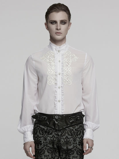 Shirt Goth Men's White