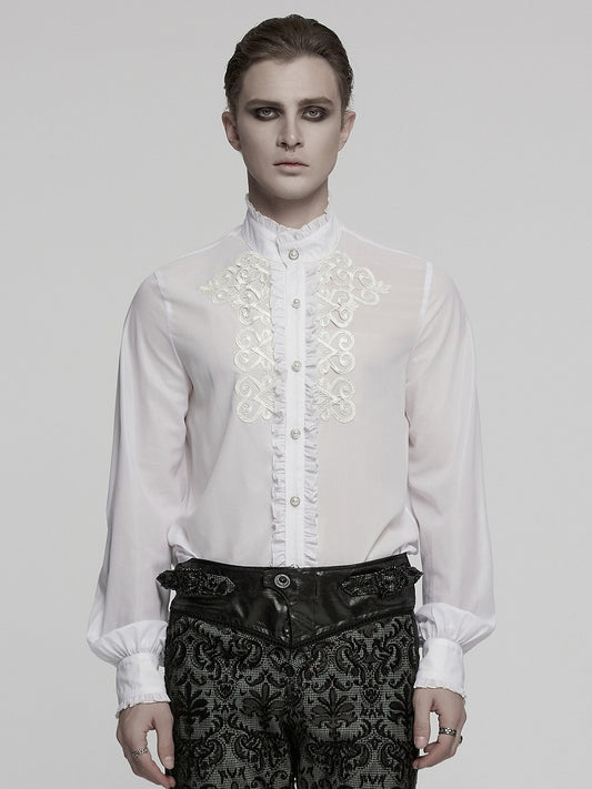 Shirt Goth Men's White