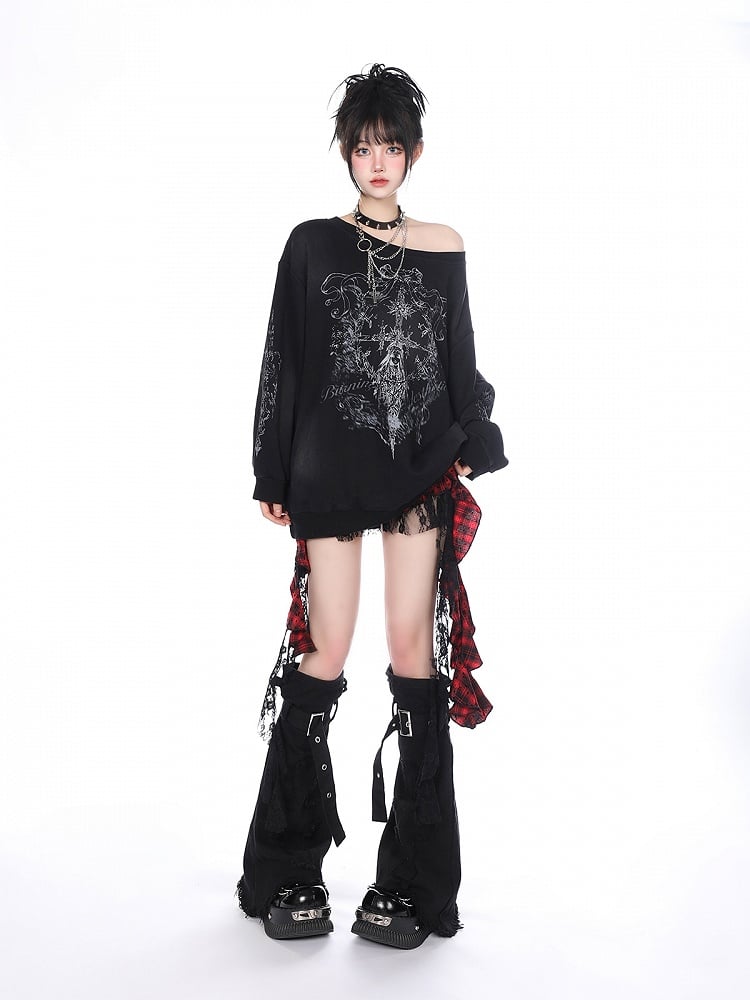 Asymmetrischer rot karierter Stufen-Minirock mit Spitzenüberzug Y2K