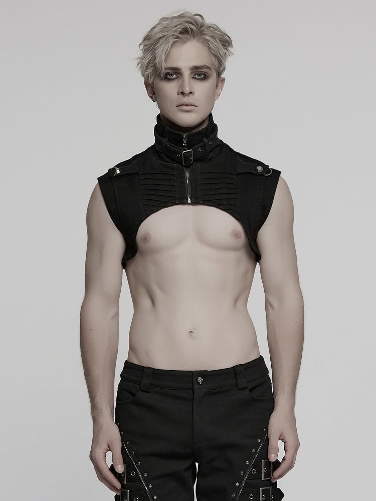 Ultra Vest Short Black Punk Men's Denim