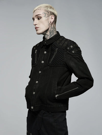 Rugged Men's Punk Black Jacket