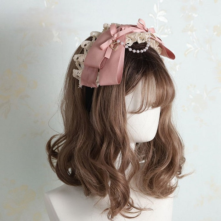 Chain Bead Ribbon Lace with Lolita and KC Pink