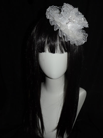 クロスホワイトレースミニハット装飾トリム