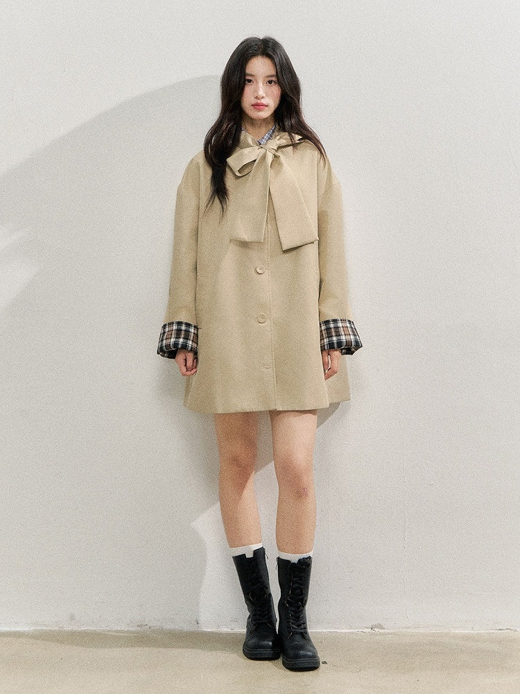 Trench Khaki Vintage Bow and Colo with Coat Big