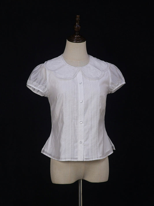 White Embroidered Lace Blouse - Liz Bird
