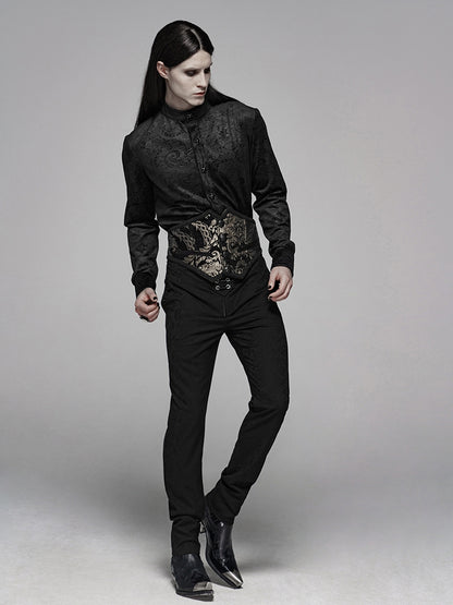 Shirt Gentleman's Black Gothic Men's