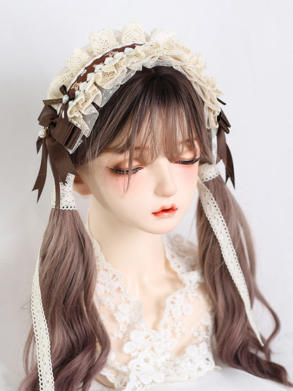 Lace Cute and Coffee Green Bowknot Pink Lolita Hairband Sweet /