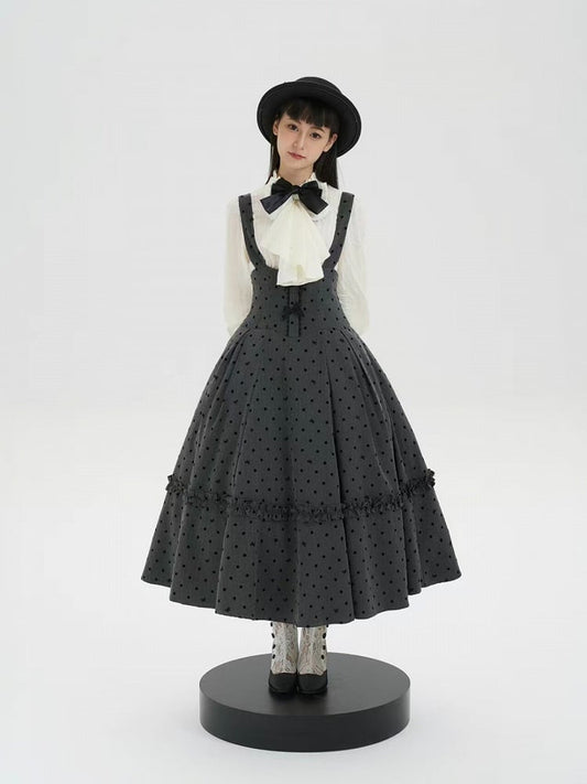 Classic Fishbone Dot Skirt Corset Lolita Polka