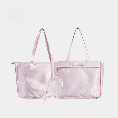 Dot Pattern Daily Pink Polka Satin Ita Bag