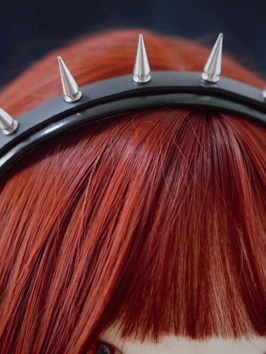 Punk Black KC Headband with Spike Accents - Strange Sugar