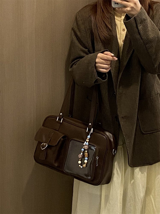 Bag Heart Brown with Decorated Ita Crossbody/Shoulder Buckle