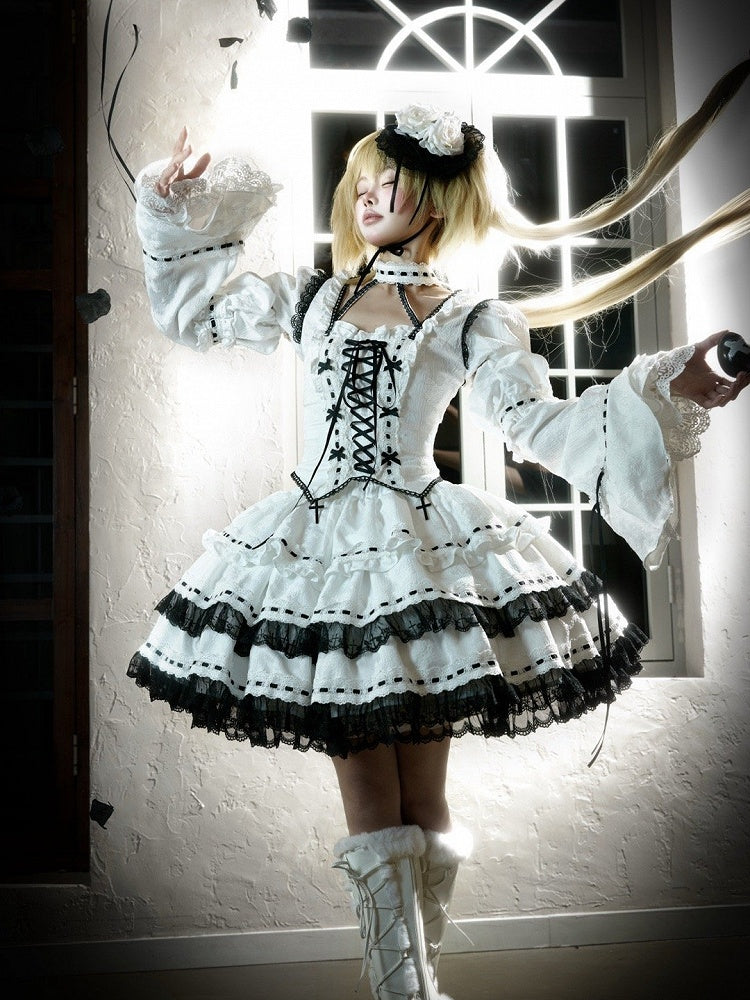 Girl Sleeves Top Outfit Skirt Lolita Detachable Fanart Magic Fashion Puff Gothic +