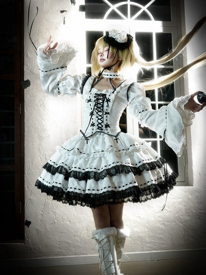 Girl Sleeves Top Outfit Skirt Lolita Detachable Fanart Magic Fashion Puff Gothic +