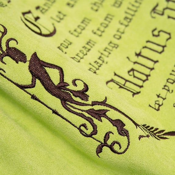 Vintage Green Gothic Lettering Embroidered Tote Bag with Chain Strap