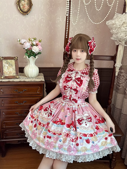 Süßes Lolita Weinrotes Polka-Dot Schleifen-Haarspangenmuster