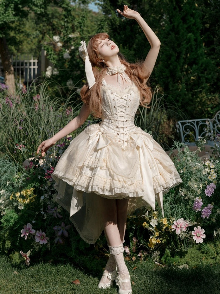 Bowknot Mini Hat Decorated Creamy Lolita