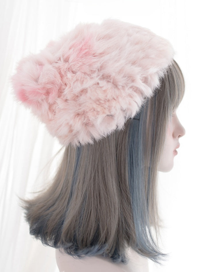 Schwarze und blaue Highlights, 40 cm, schulterlange Perücke mit Air Bangs